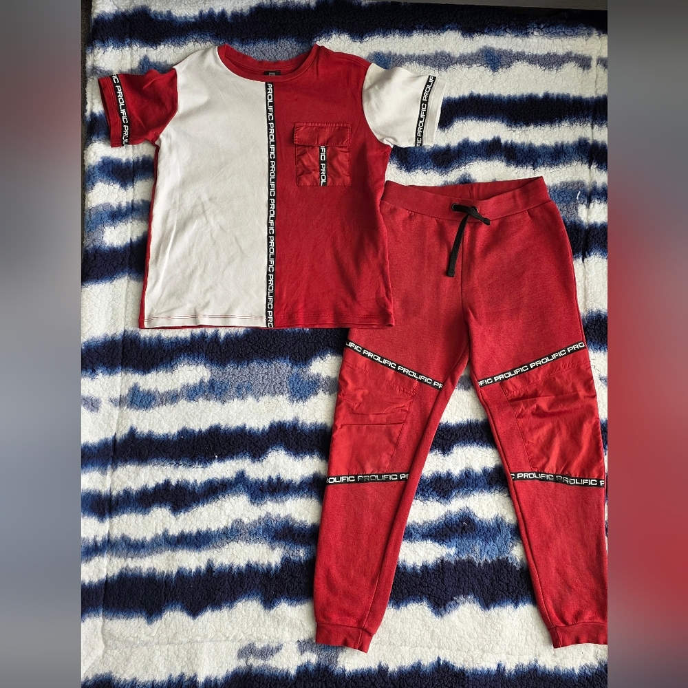 River Island Red and White Kids Matching Set